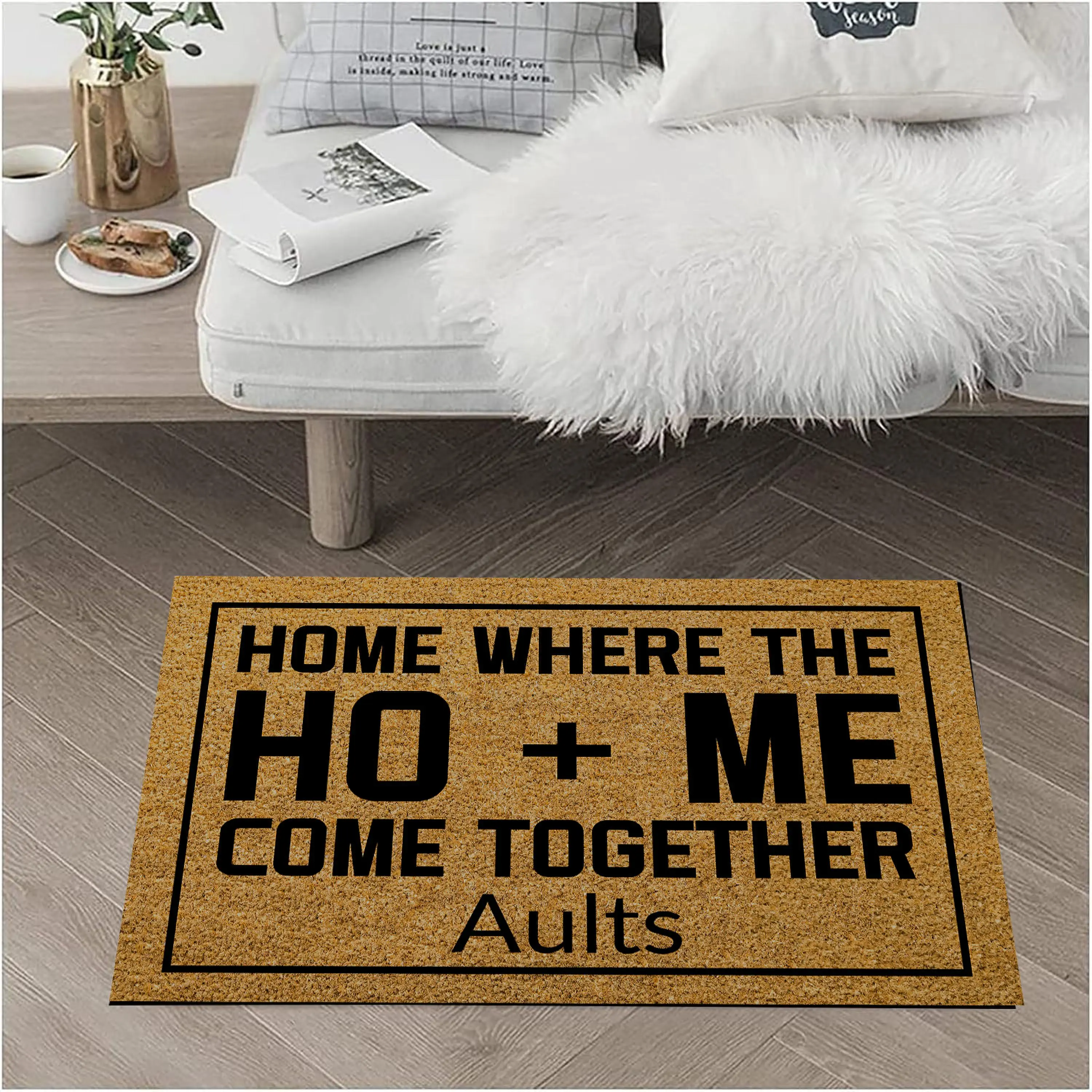 

Home Where The Ho & Me Come Together Doormat Personalized Outdoor Indoor Entrance Floor Mat Funny Welcome Home Decorative Rug
