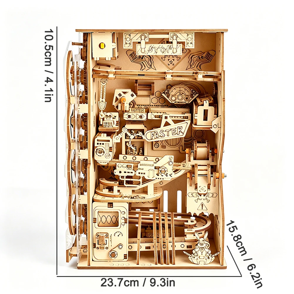 3D Wooden Marble Run Puzzle with Electric Track 2