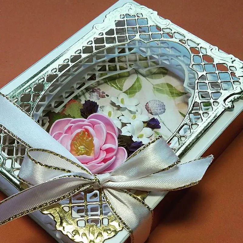 Vintage Lace Album Box Metal Cutting Dies Set for DIY Scrapbooking Paper Card Decoration Crafting Embossing Dies 2024 Hot Sale