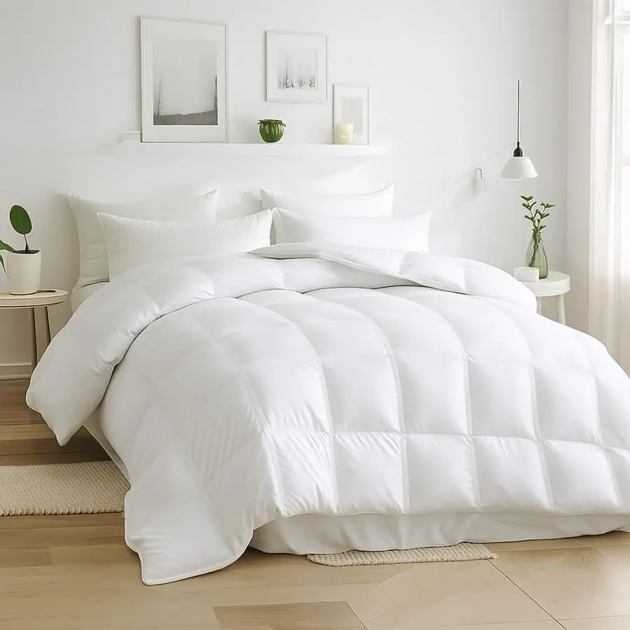 

Роскошные одеяла из гусиного пуха, двойной размер, гостиничная коллекция, всесезонная пододеяльник, 100 хлопок, очень пушистый дышащий Whi