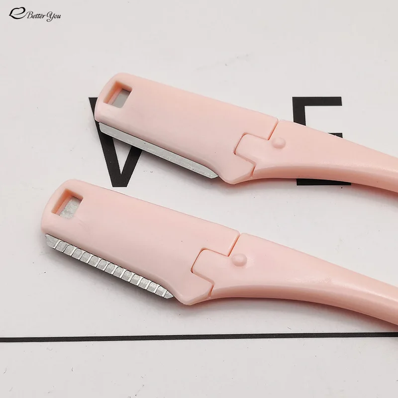 Stainless Steel Blade Eyebrow Scraper with Safety Net Women's Shaving Knife Beauty Makeup Tool Eyebrow Trimming Knife