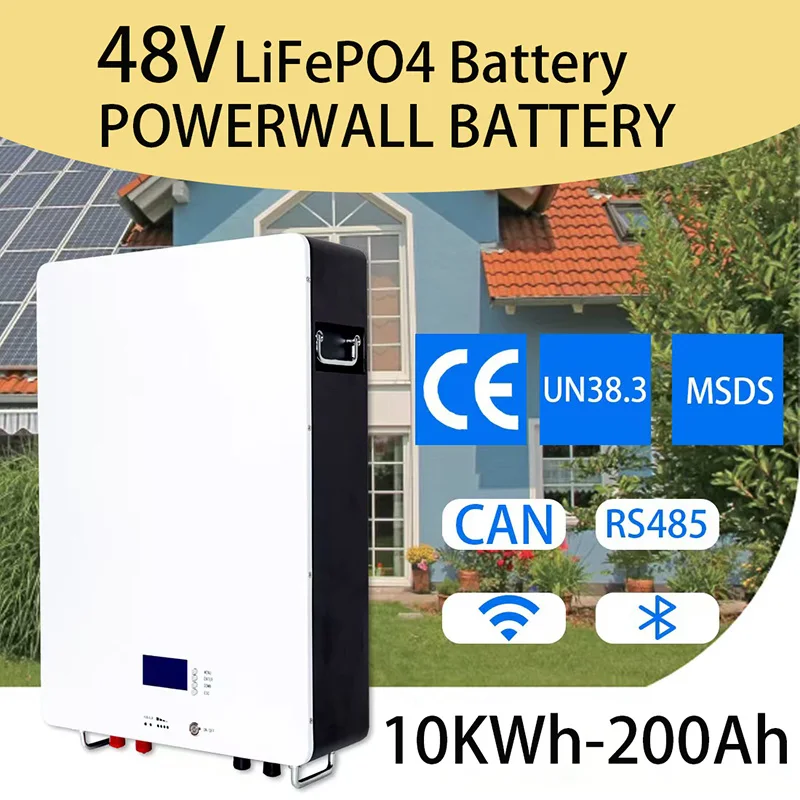 

48V 200Ah Powerwall 10KWh LiFePO4 Battery Pack With RS485 CAN 6000 Cycles Built-in BMS Solar System US EU NO TAX