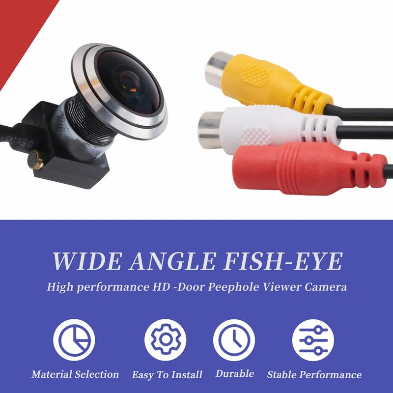 Câmera de vídeo panorâmica olho de peixe ahd, 1.7mm, 2mp, 1080p, visor de olho mágico, ângulo amplo para segurança doméstica