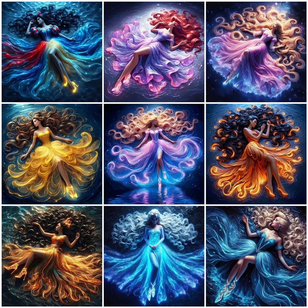 Pintura de diamantes de Disney, imagen de punto de mosaico de diamantes de imitación, bordado de diamantes de dibujos animados, decoración de taladro cuadrado completo para el hogar, venta