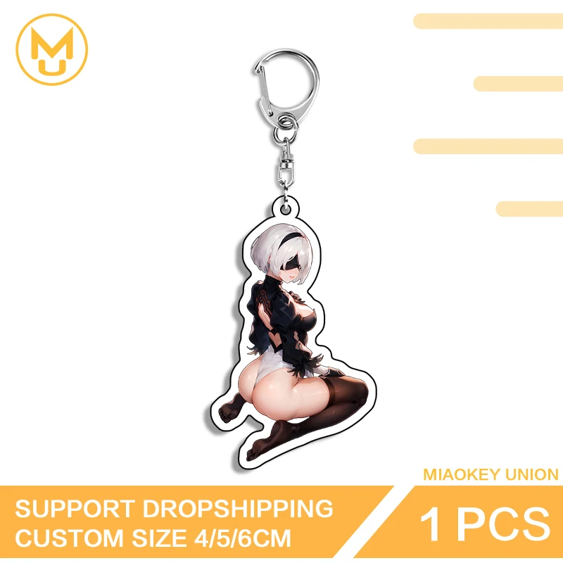 Alluring Nier 2B Butt Lively Anime Figure Chic Sitting Posture Double Sided Keyring Customizable Cosplay Costumes DIY Props