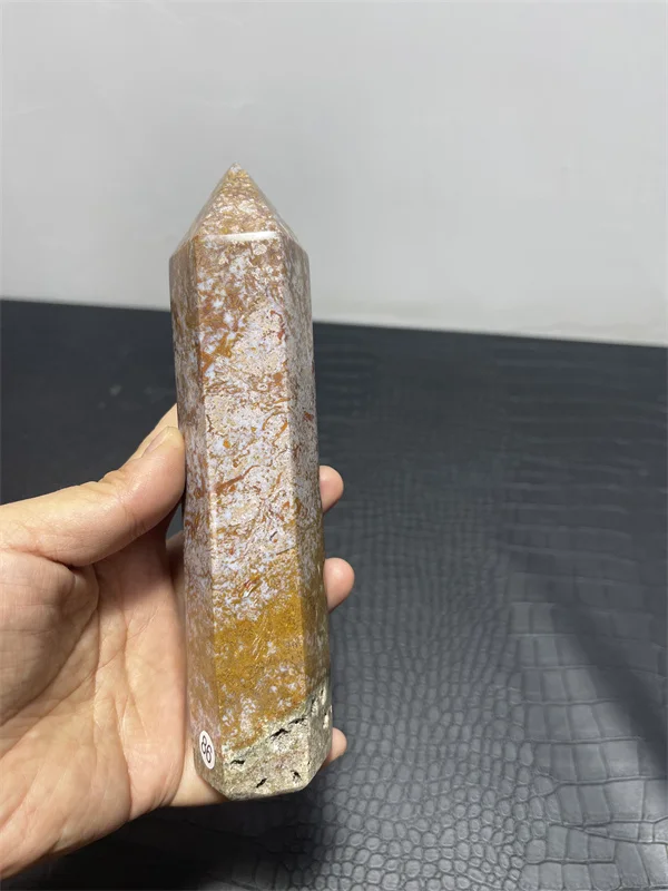 Natural Ocean Jasper Stones Tower Druzy Wand Point Energy Meditation Spiritual Healing Feng Shui Crystals Room Decortion