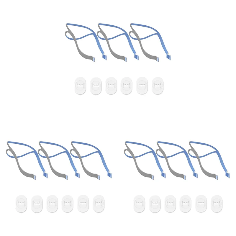 【НОВИНКА】Сменный головной убор, совместимый с носовой подушкой Resmed Airfit P10, ремешок CPAP 9 плечевых ремней и 18 регулируемых зажимов A