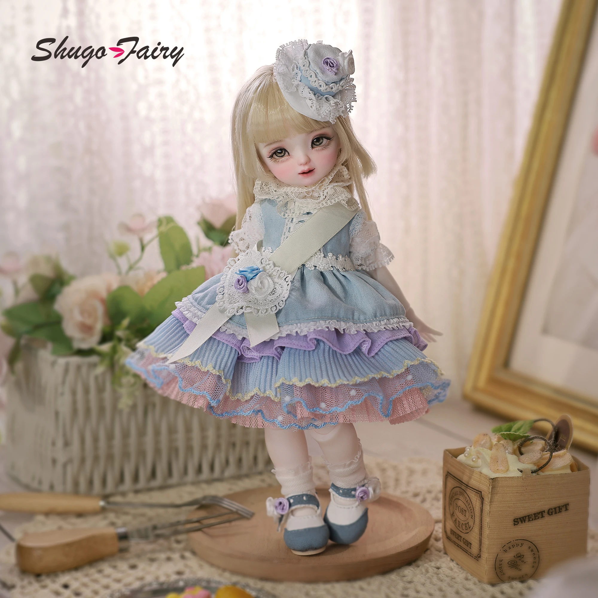 Shugafairy Yenny 1/6 boneca bjd azul branco dopamina retrô doce