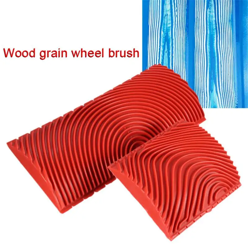 2Pcs/set Rubber Roller Brush Imitation Wood Graining Wall Painting Home Decoration Art Embossing DIY Brushing Painting Tools