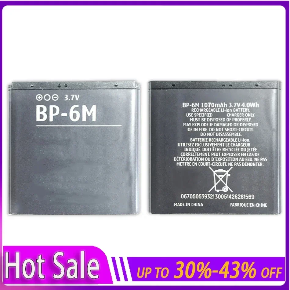 Battery BP-6M 1100mAh for NOKIA N93 N73 9300 6233 6280 6282 3250 6151 6234 6288 9300i N77 6290 N93S Portable Batteries Warranty