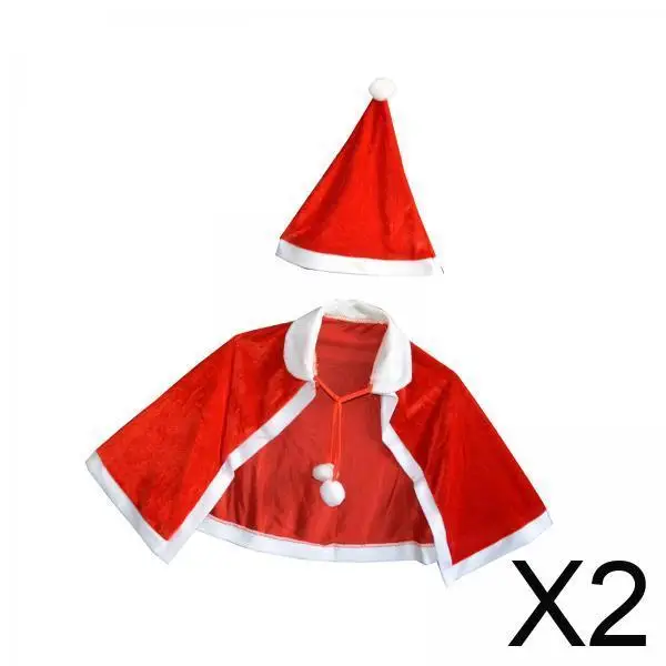 Czerwony płaszcz z flaneli dla dzieci z kapturem, kostium na Boże Narodzenie, szal, peleryna na Halloween i imprezy przebierańcze.