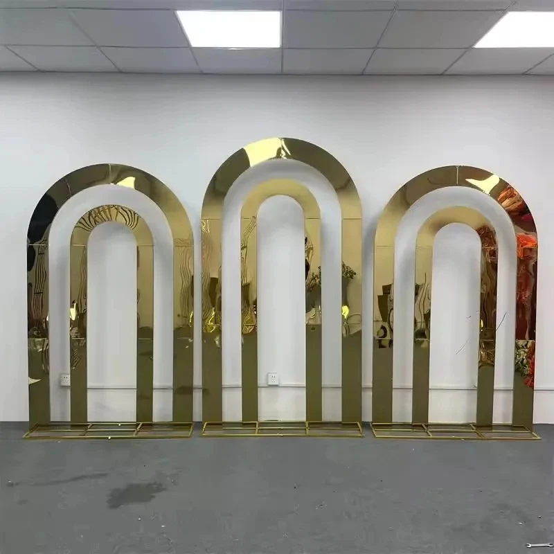 1/3pcs new personalized wedding arch wedding arch bracket background stand stainless steel double round arch screen balloon rack