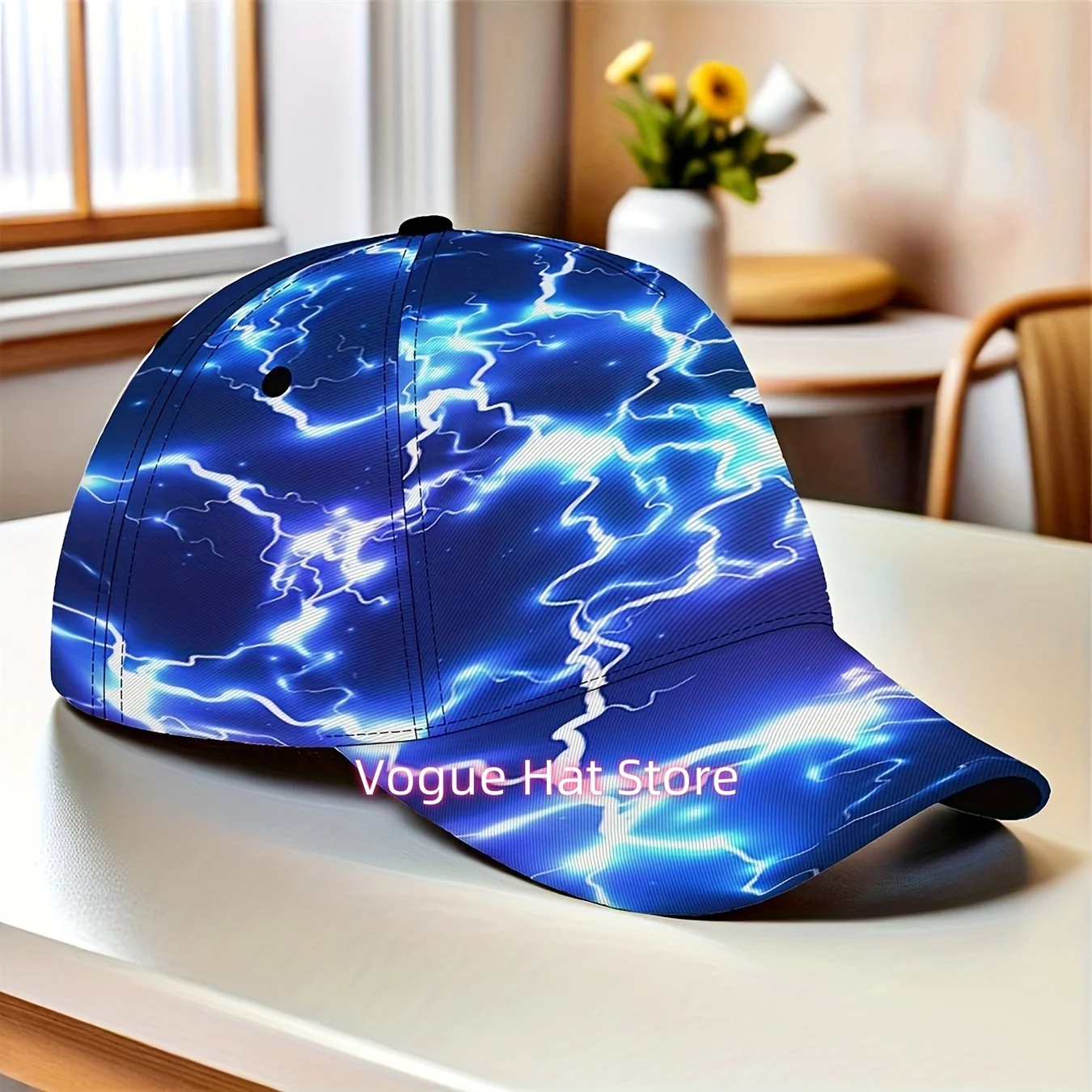 1pc of Electric Arcs Digital Artwork Baseball Cap - Adjustable, Lightweight, And Foldable Sports Hat Suitable for Outdoor Activi