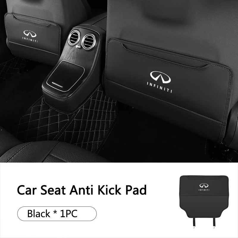 

1pc Leather Car Front Seat Rear Anti Kick Dust Board Pad Cover For Infiniti Q50 Q70 QX50 QX60 QX70 G25 FX JX35 FX25 EX35 FX37