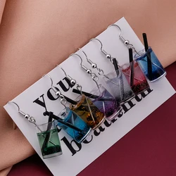 Sweet Summer Drink Drop Earrings Milk Tea Ice Cream Bottle Pendants Dangle Earrings for Women Girls Party Holiday Jewelry Gifts