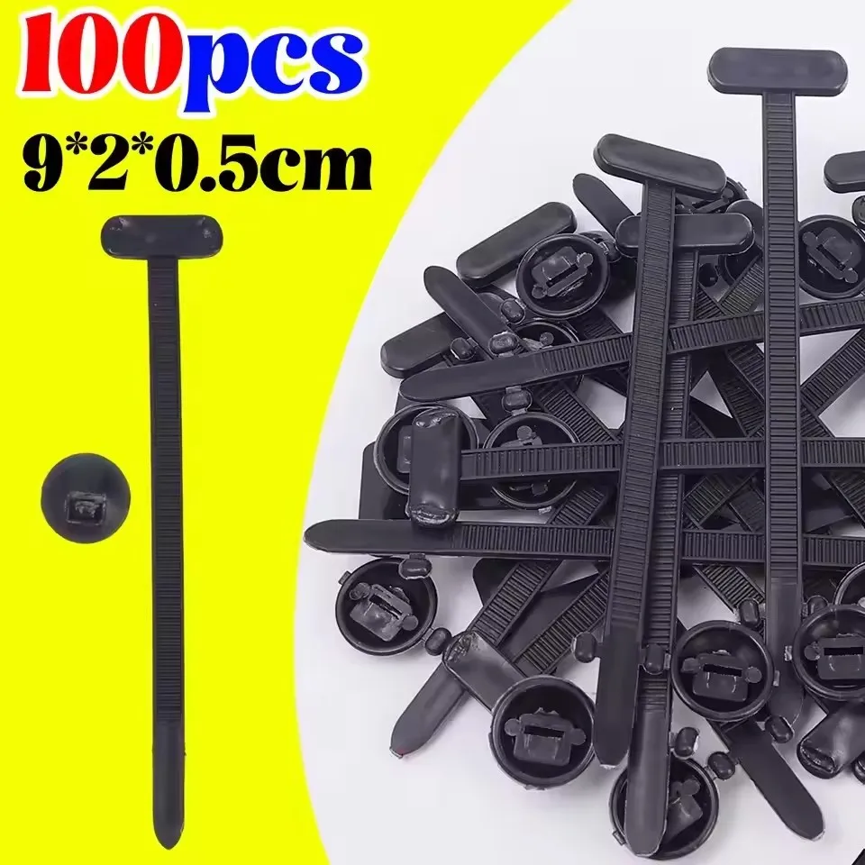 100Pcs Nylon Universal Cable Tie Buckle Heavy Duty Self-Locking Nylon Zip Ties Holder Multipurpose Plastic Cable Ties Tool