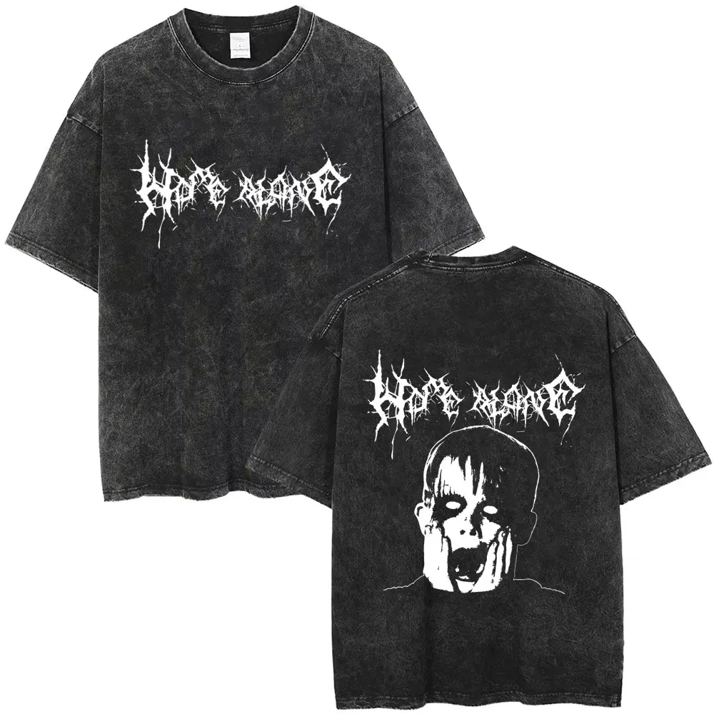 فيلم المنزل وحده العالم السري كيفن ماكاليستر غسلها تي شيرت تقليدي الرجال النساء الملابس القطن عادية المتضخم تي شيرت #3