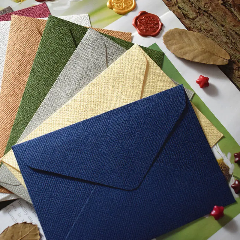 Textura retrô cânhamo Envelopes ocidentais, papel Envelopes para convite de festa de casamento, cartões de presente, C6, 20pcs por pacote