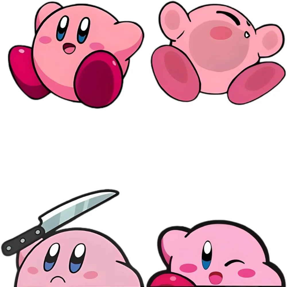 Cute Kirby Vinyl Sticker, Peeking Car Decals, Funny Stickers - Anime Stickers - Waterproof Bumper Sticke