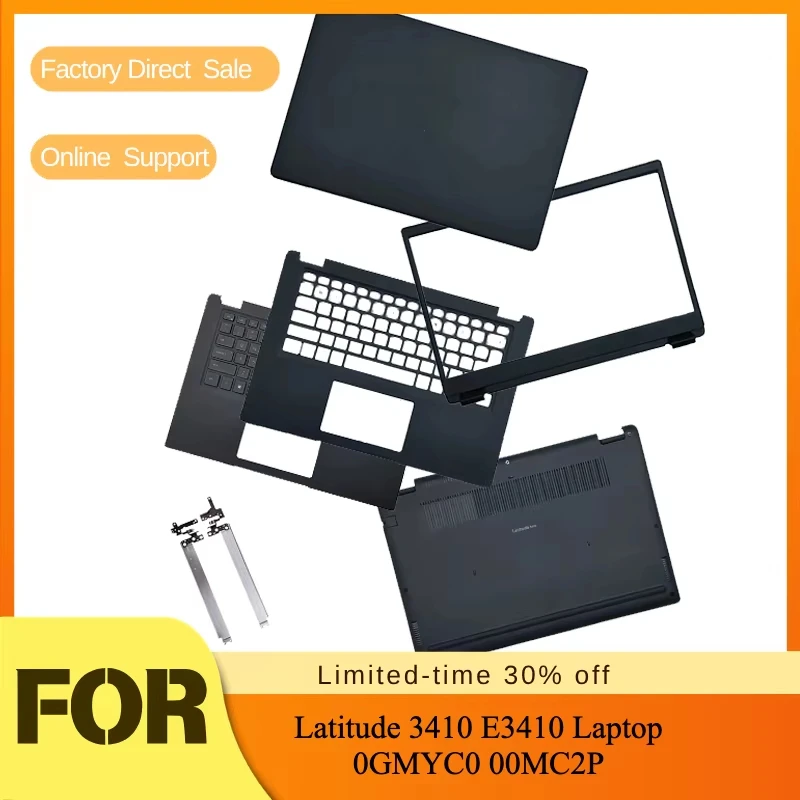 LCD Back Cover/Front Bezel/Palmrest/Bottom Case Black For Dell Latitude 3410 E3410 Laptop 0GMYC0 00MC2P