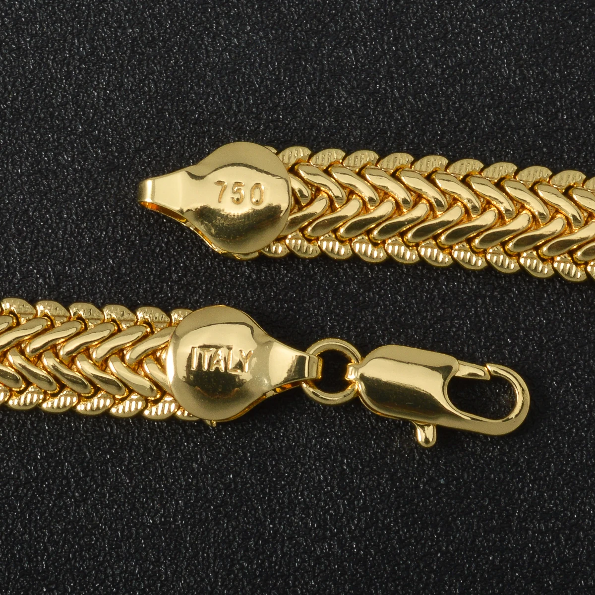 18k Gold Plated Necklace Bracelet Snake Chain Hip-hop 750 Italy Mark Jewelry 2pcs Set Accessories Daily Birthday Parties Gifts