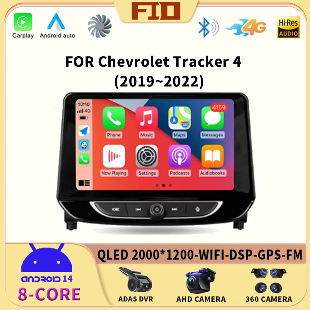 

Android 14 Car Radio For Chevrolet Tracker 4 2019 2020 2021 2022 Multimedia Stereo Video Player 4G WIFI Navi GPS Carplay QLED BT