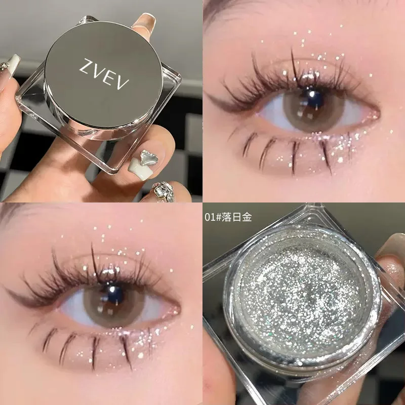 

ZVEV Flash Polarizing Eyeshadow Burst Flash Broken Colang Brightening Liquid High Light Fine Flash Wet Eyeshadow Metallic