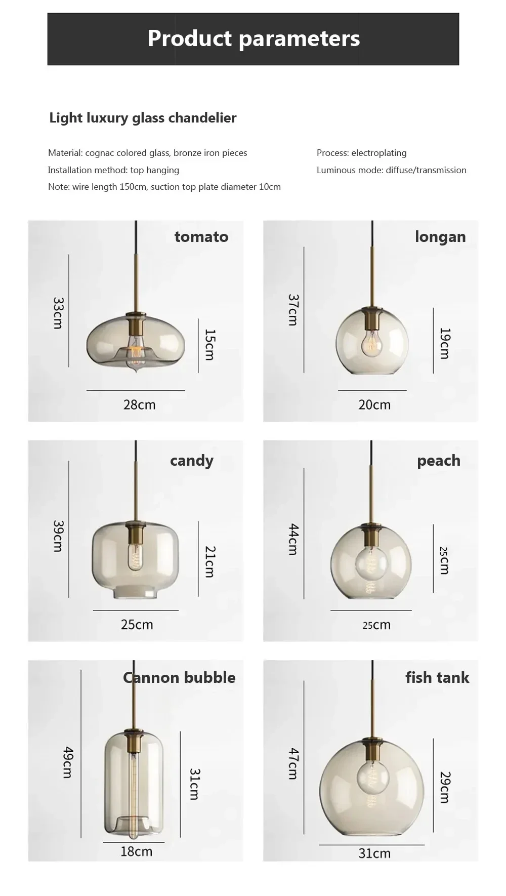 Nordic LED Glass Chandelier Single Multi Head Dining Room Pendant Light Living Room Bedroom Cafe Stairway Home Decoration Lustre