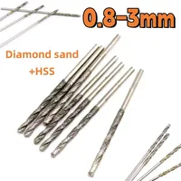 Diamond Twist Drill Bit 0.8mm 1mm 1.2mm 1.5mm 1.8mm 2mm-3mm HSS Coated Spiral Drill Bits Drilling Tool for Glass Jewelry Agate
