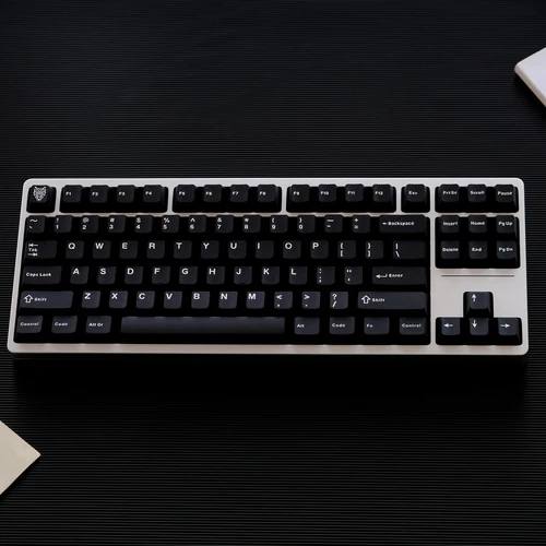 Imagen 2 del producto Teclas GMK BOW/WOB de doble disparo, 114 teclas, perfil de cereza PBT, diseño Alice, teclas blancas y negras para teclados mecánicos, teclas 7u