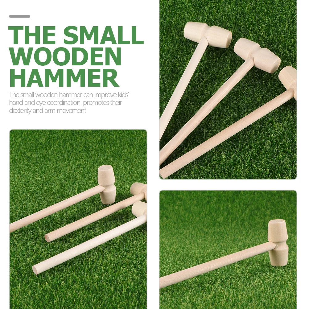 15 قطعة مطرقة خشبية صغيرة للأطفال مطرقة قوية سطح أملس الكراك كراب جراد البحر قذيفة الأطفال قصف اللعب أداة #3