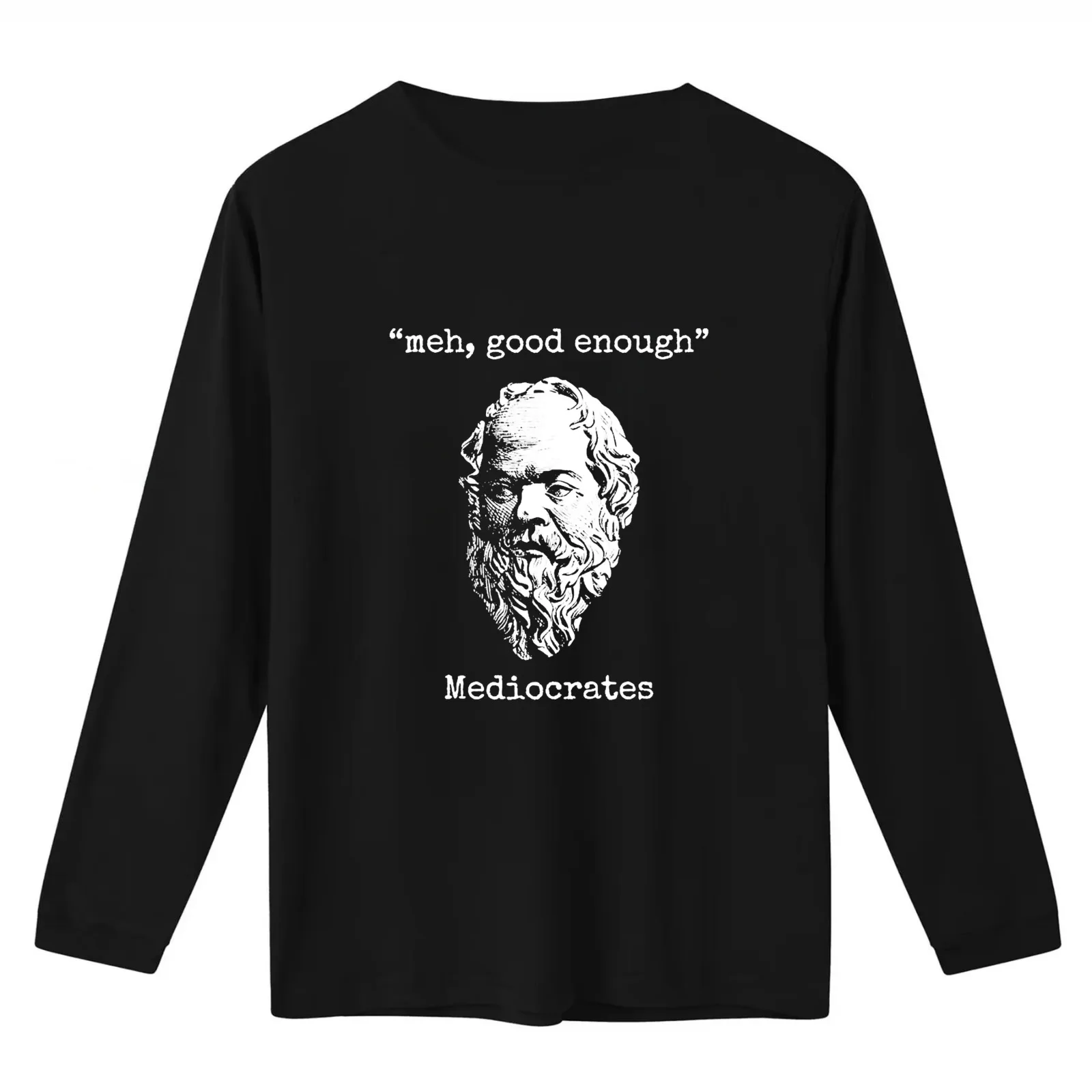 Meh Good Enough Mediocrates - Lazy Logic Sloth Wisdom T-Shirt Summer Casual Cotton Tee Oversized Streetwear Tops 100% Cotton