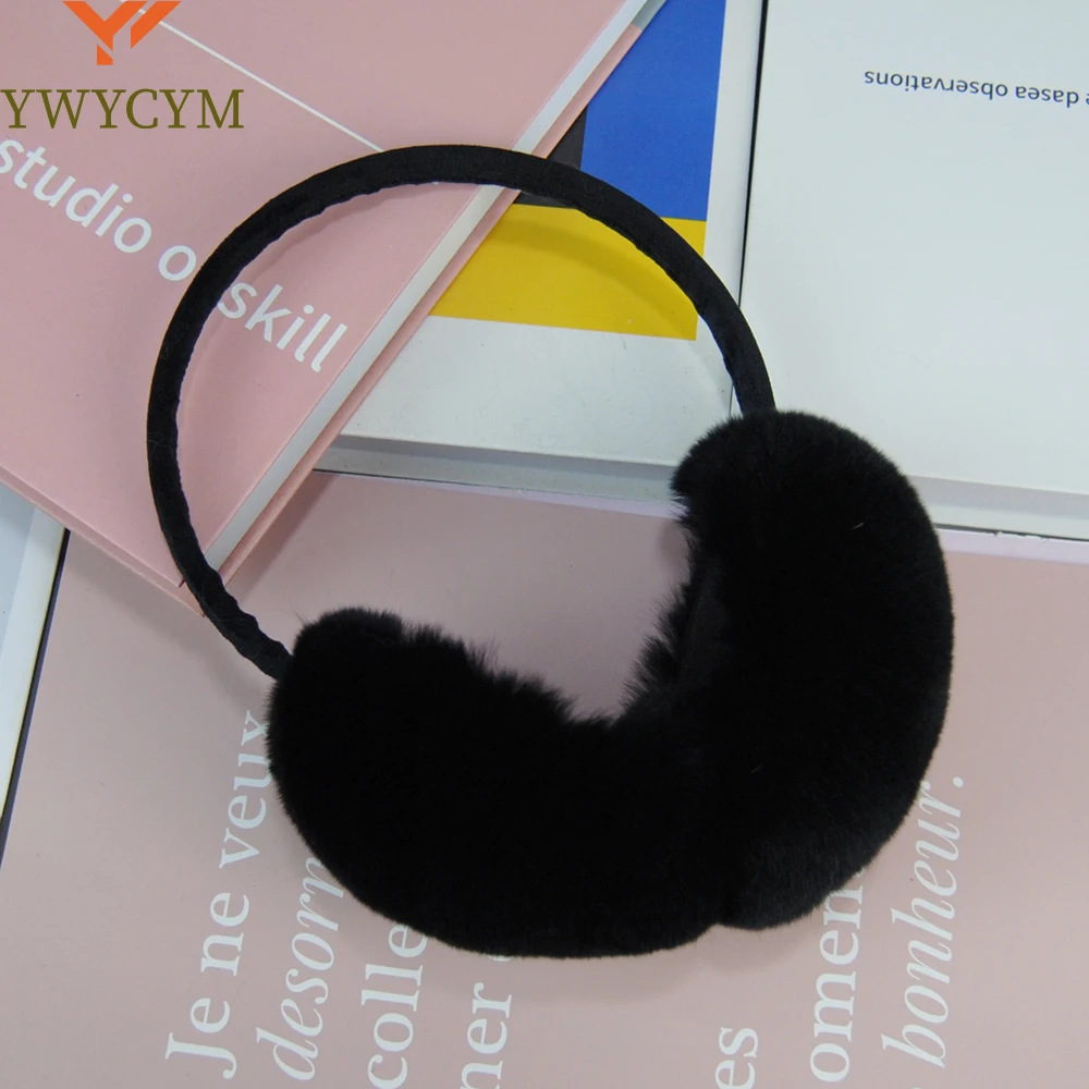 

Rex Rabbit Fur Hang Ear Cover Warm Winter Earmuffs Headwear Ear Muffs Fur Earmuffs Cold Ear Warmer Fold Ear Protection Headband