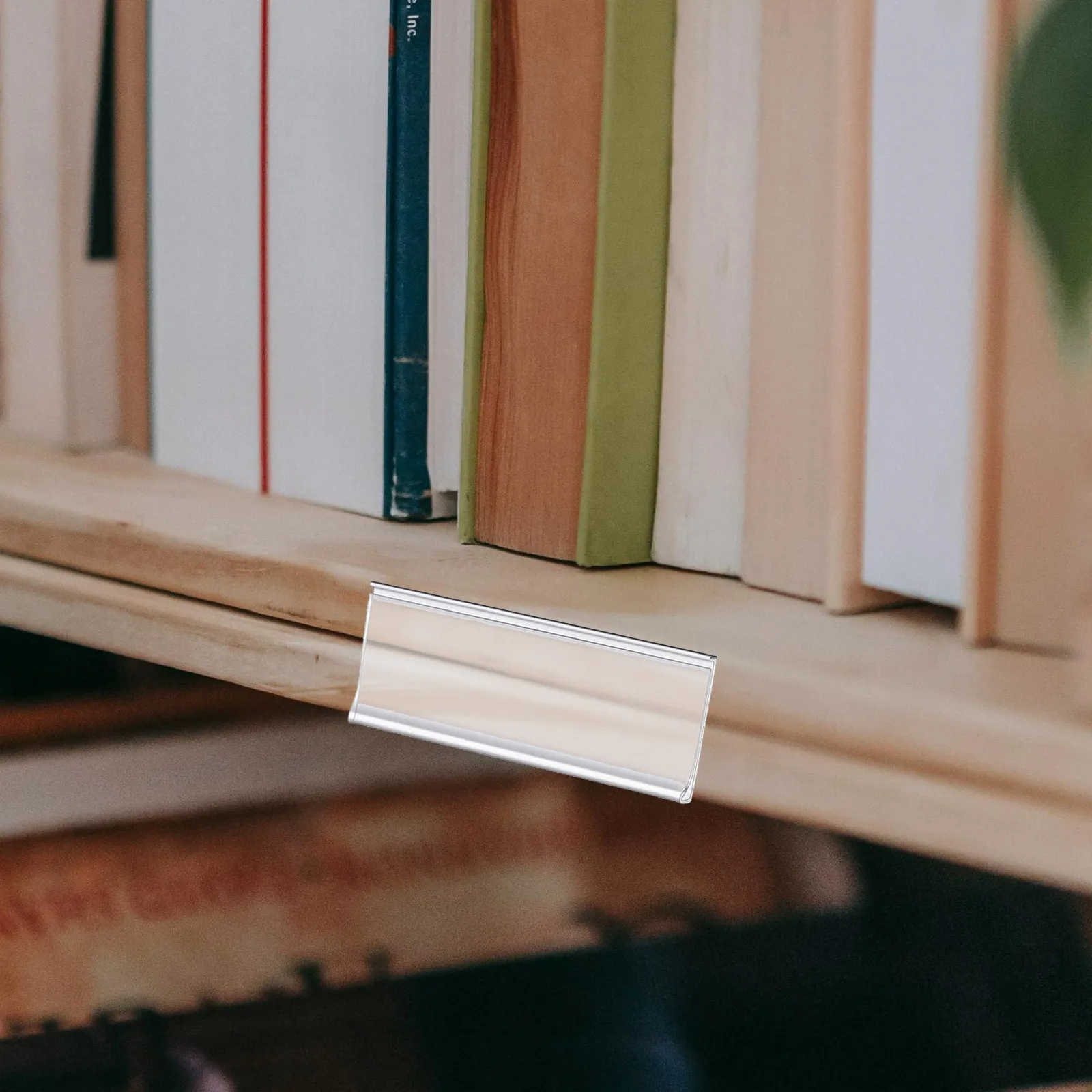 

20Pcs Transparent Adhesive Label Holders Clear PVC for Office Shelves Price Tags Library Supplies Storage Box Organization