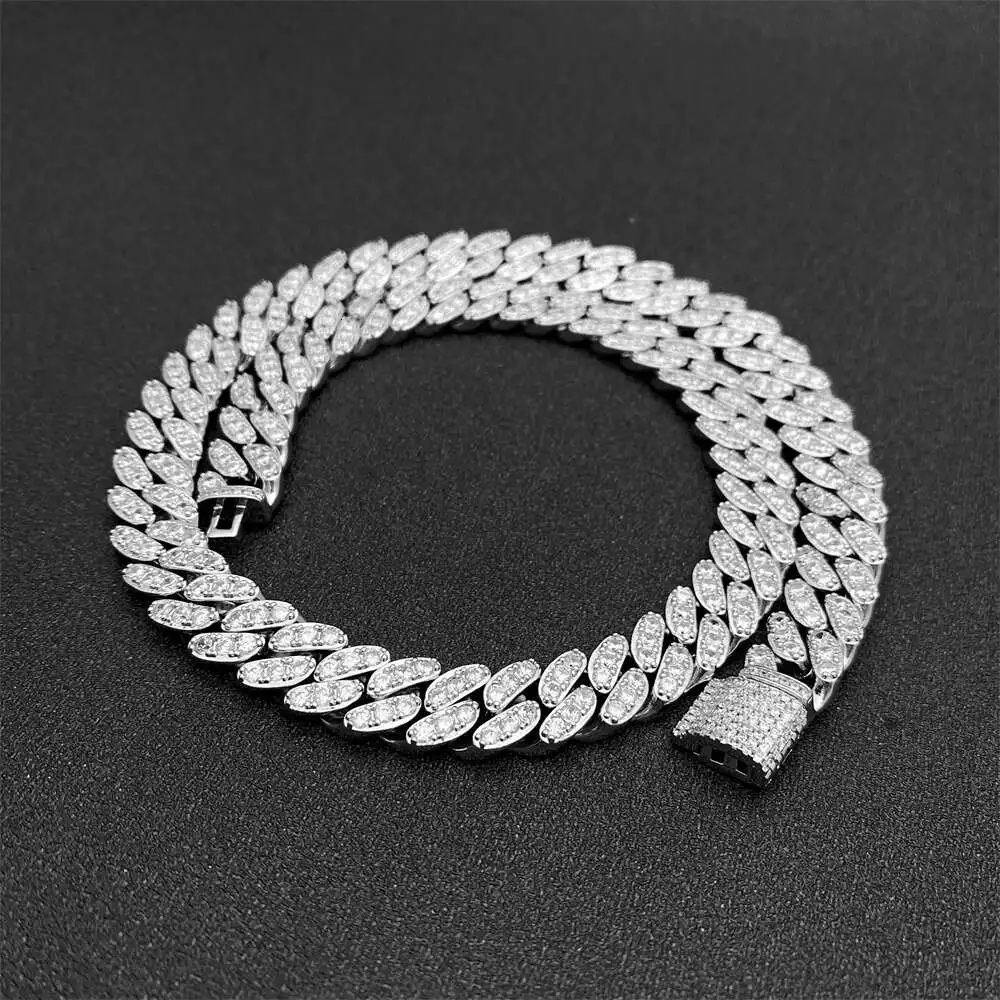 Luxury Gra Certificate Vvs Moissanite Diamond 8mm Round Edged Hip Hop Iced Out Jewelry Cuban Link Chain Necklaces.