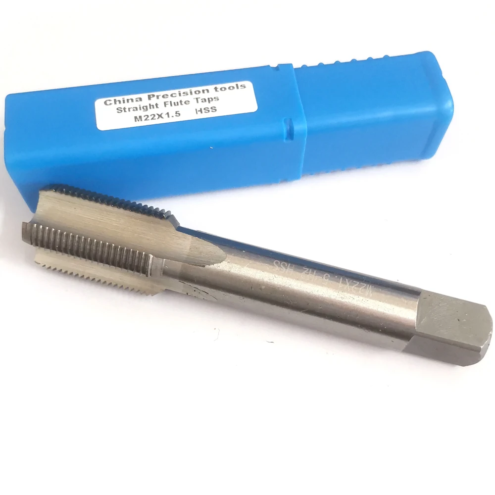 HSS Metric thread tap M22 Right hand Fine screw straight flute taps left machine tap M22X2 M22x1.5 M22x1.25 M22x1 M22x0.75 x0.5