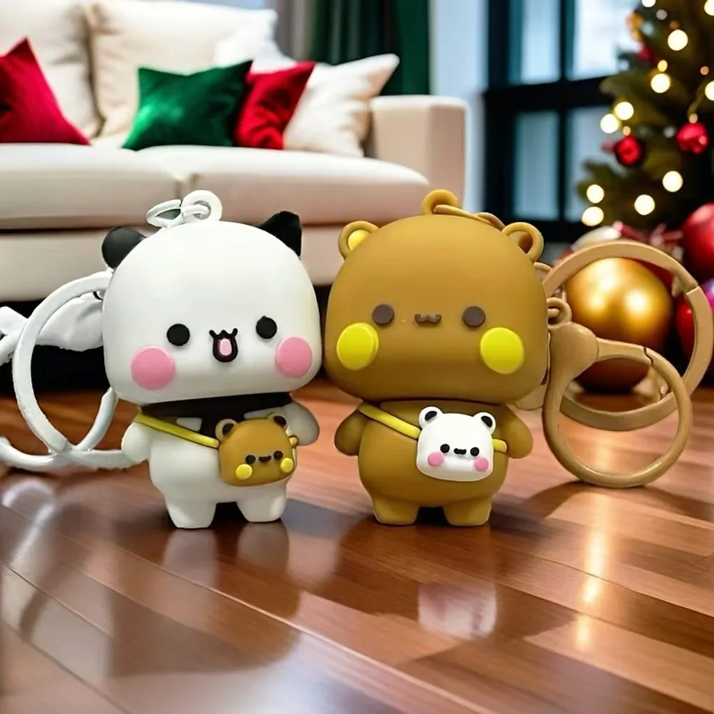 

Новый брелок для куклы Panda Bubu and Yier, ПВХ медведь, аниме, кукла, кулон, подарки, брелок с героями мультфильмов