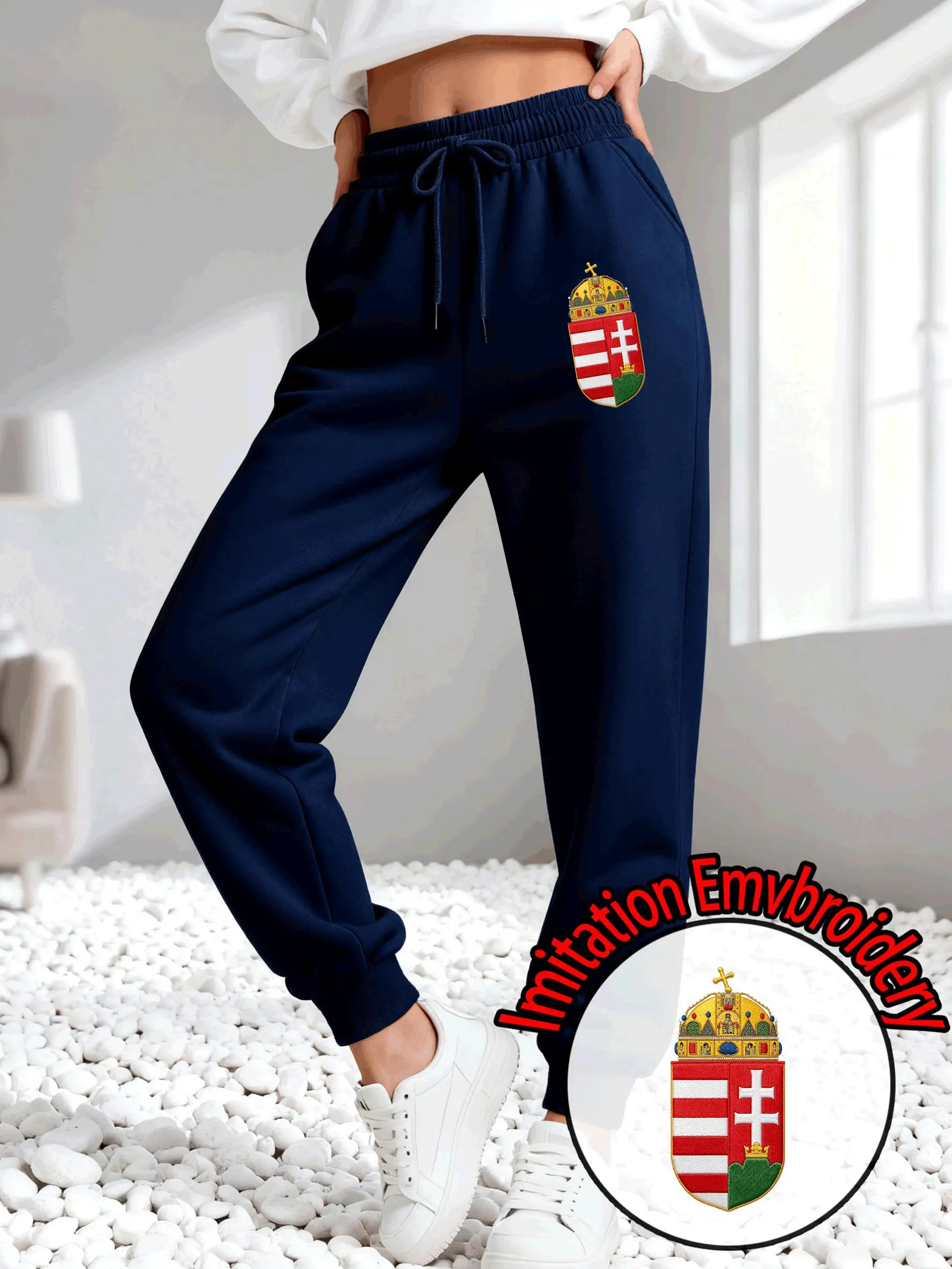 Hungary Imitation Embroidery Printing Women Pants Casual Multicolor Sweatpants Autumn Fashion Streetwear Fleece Y2K Jogging Pant