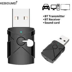 Bluetooth 5.2 Audio Adapter Wireless Receiver Transmitter Sound Card 3.5mm Aux Music Dongle Stereo For PC TV CAR