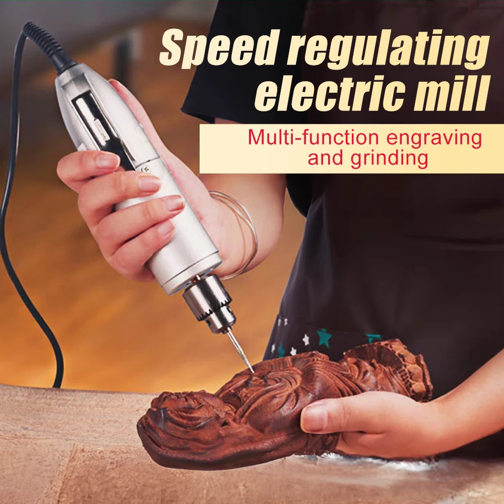 P500-3 Mini Hand Electric Drill 0.3-4mm Portable Stepless Speed Regulation Electric Drill Grinder Engraver Pen Polishing Machine