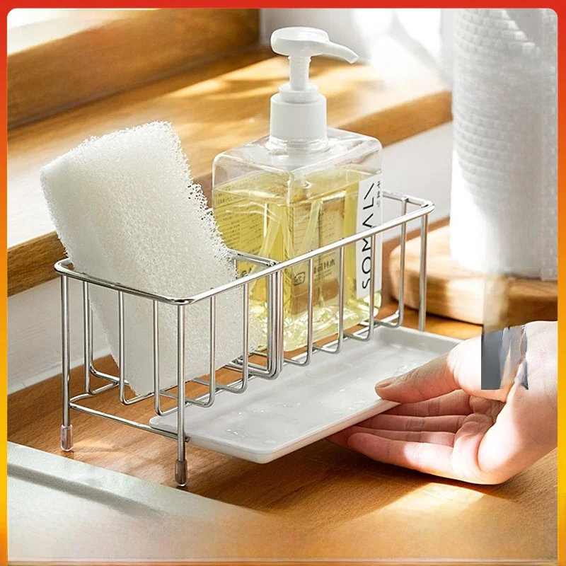 Egouttoir-a-eponges-de-cuisine-en-acier-inoxydable-support-de-rangement-multifonctionnel-pour-torchons-organisateur-d'evier-reglable-support-de-rangement-de-cuisine