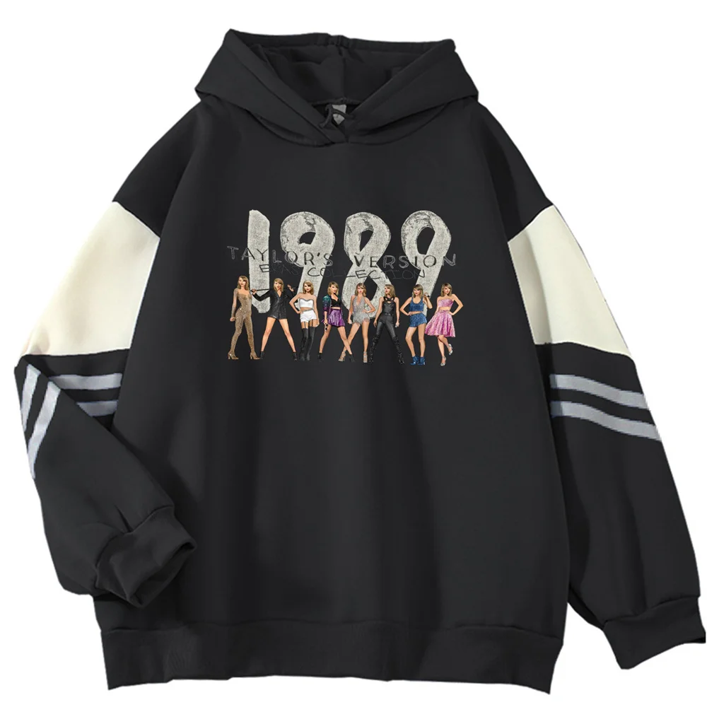 Taylor Version Album 1989 Mode Hoodie die Epochen Tour Brief Logo gedruckt Kapuze Sweatshirt Konzert Farbe Blocking Pullover