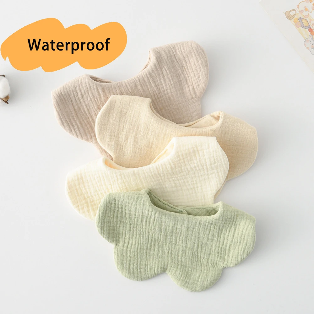 Einfarbig Baby Fütterung Sabbern Lätzchen Neue Kleinkinder Baumwolle Gaze Blütenblatt Speichel Handtuch Weiche Spucktuch Für Neugeborene Kleinkind Kinder Lätzchen