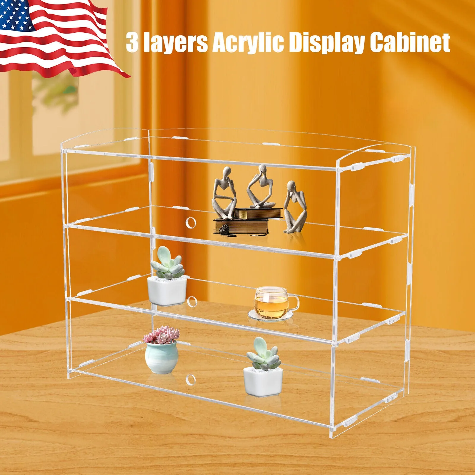 

US 3 layers Acrylic Display Cabinet Case Bakery Pastry Display Case Retail Display