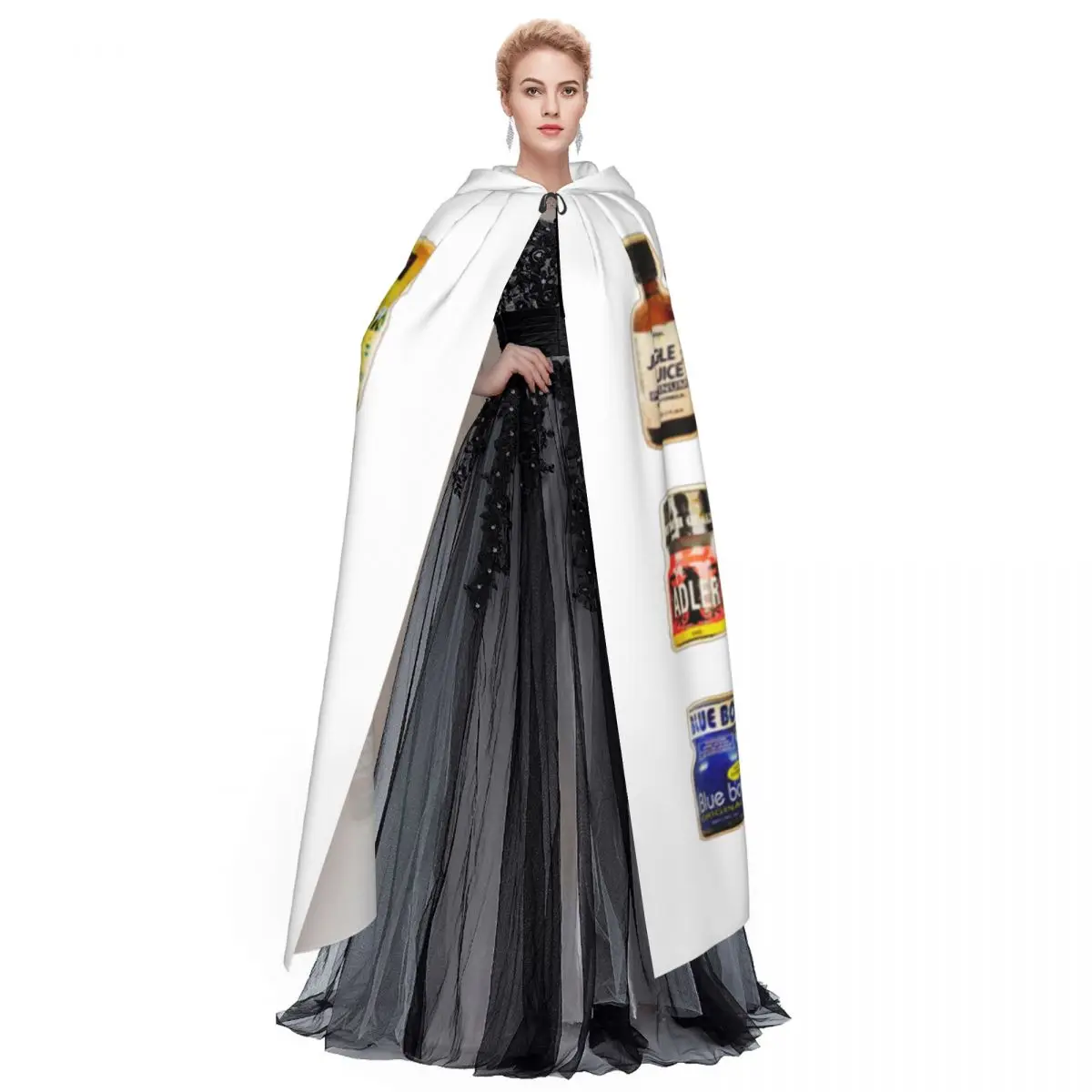 Poppers Bottles Gay Rush Jungle Juice Amyl Inhaler Long Hooded Cloak Witch Medieval Costume Cosplay Cape HalloweenParty view 4