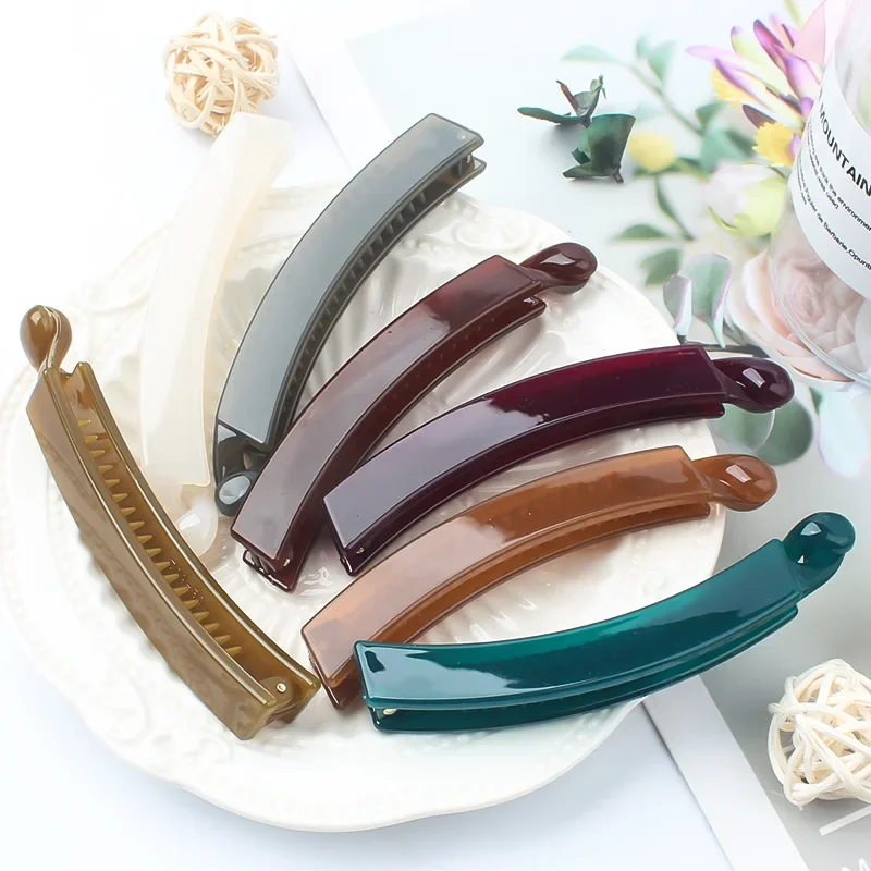 Matowy solidny klips bananowy kobiety dziewczęta moda kucyk szpilka do włosów klips do stylizacji włosów akcesoria do włosów nakrycia głowy Barrettes pazury do włosów