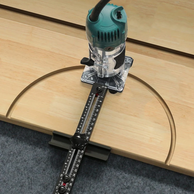 

Metric&Inch Router Milling Groove Bracket, Multifunctional Cabinet Hardware Jig and Router Guide,Circle Cutting Jig Tool