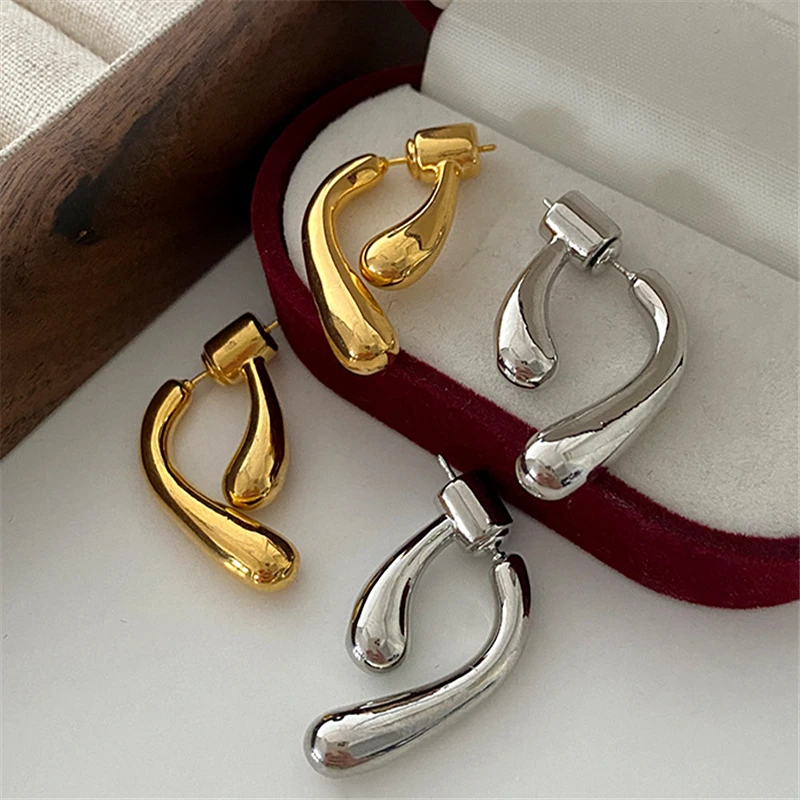 New fashion front and back wearable earrings irregular geometric exaggerated retro simple earrings female accessories jewelry