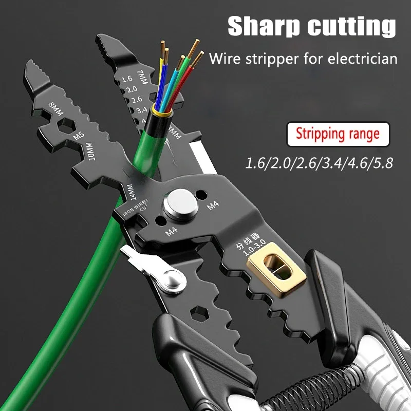 Imagem -02 - Multifuncional Wire Stripper Alicate Eletricista Wire Termin Crimping Tool Cortador de Cabo de Rede Doméstica 25 em Extrator