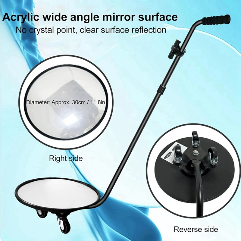 HOT SALE 2X Undercarriage Inspection Mirror,Magnifying Under Vehicle Inspection Security Mirror Foldable Adjustable Angle